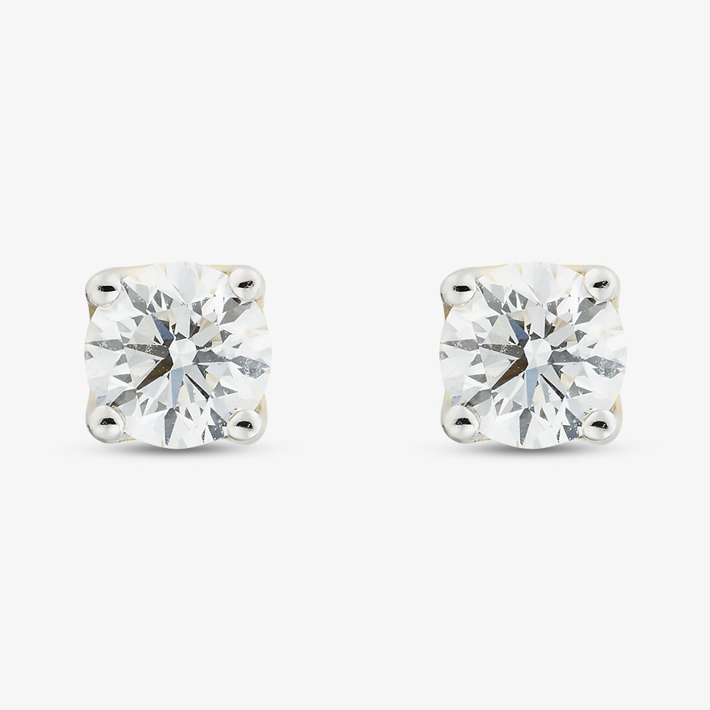 9ct Yellow Gold 1.00ct Lab Grown Diamond 4 Claw Stud Earrings LGE2534-100AN