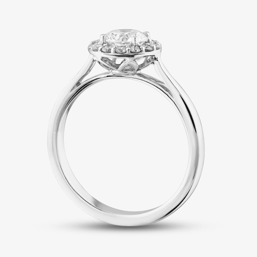 18ct White Gold 0.92ct Brilliant Cut Lab Grown Diamond Halo Ring 078SS-W001