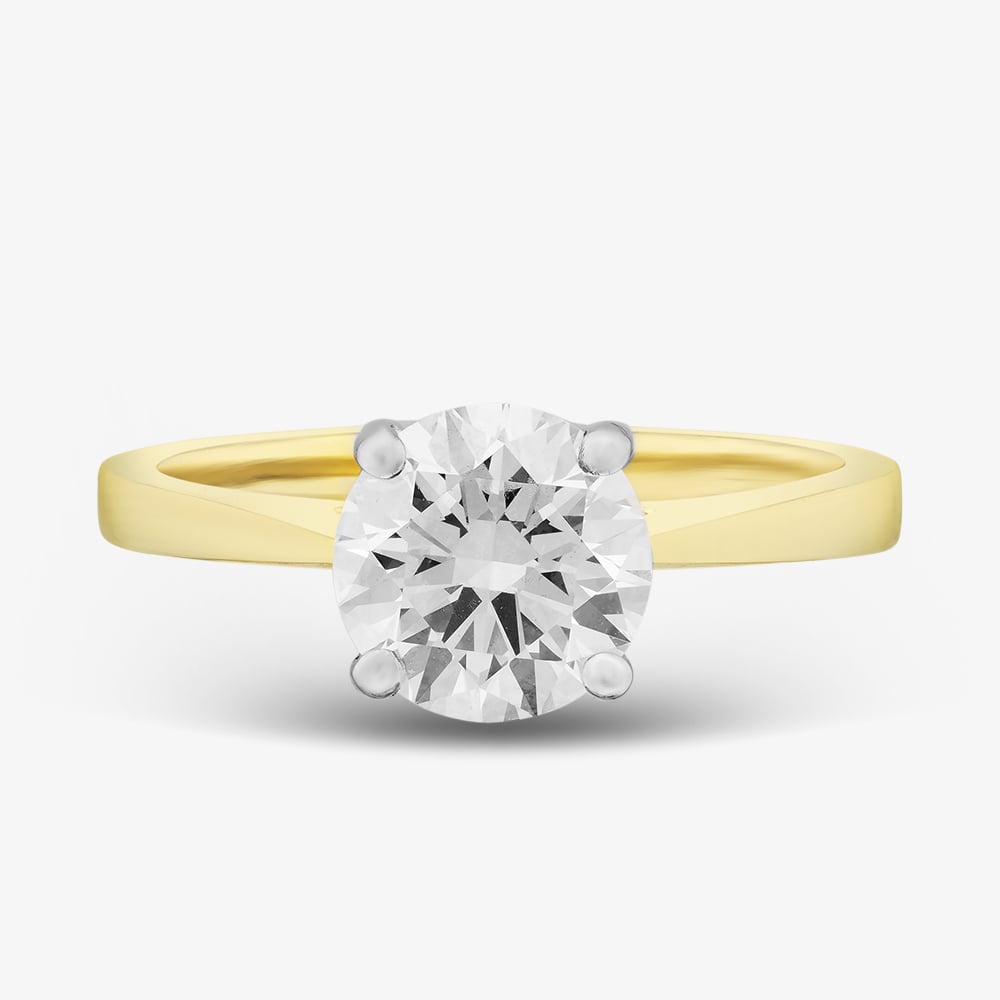 18ct Yellow Gold 1.55ct Certificated Brilliant Cut Lab Grown Diamond Ring 015MW-M002