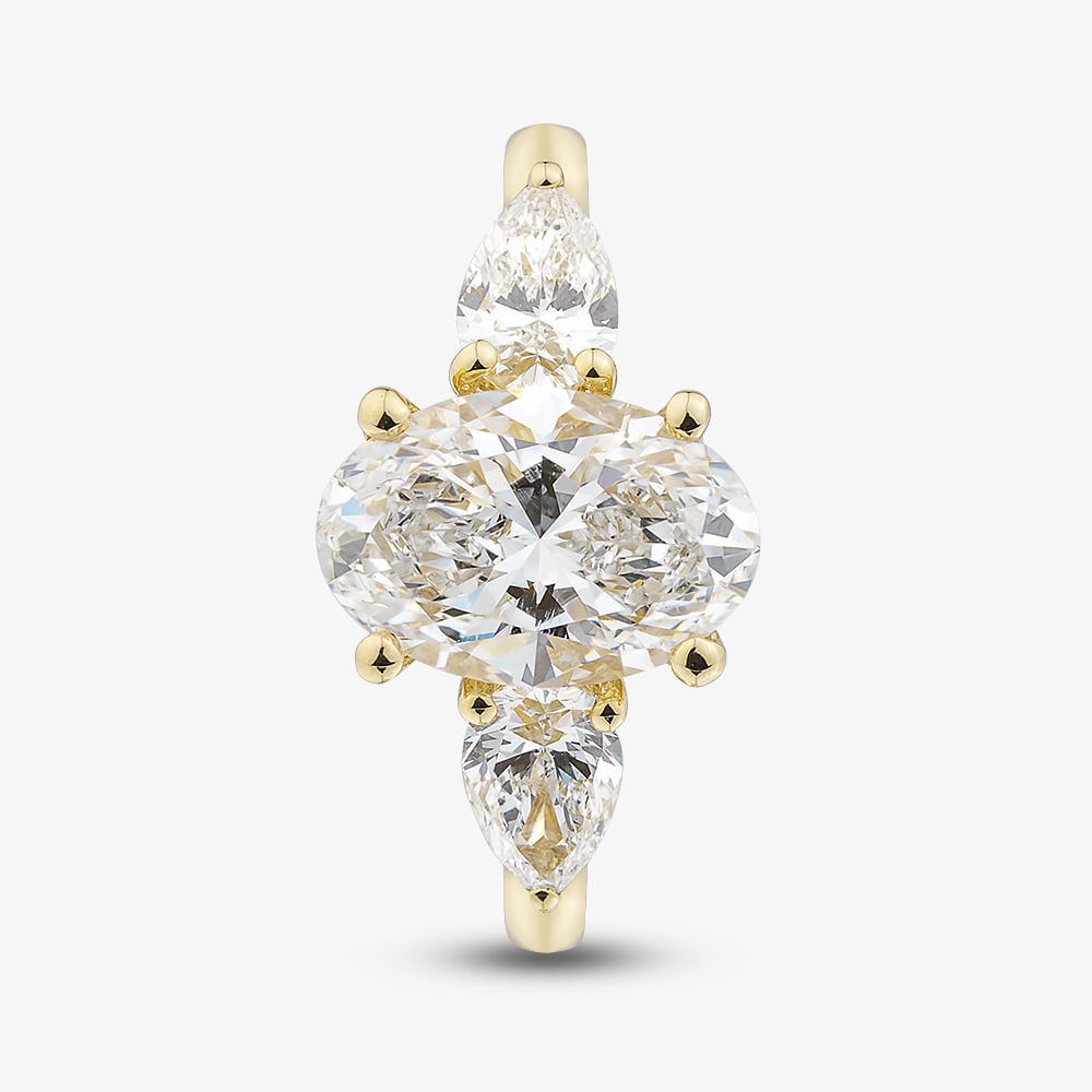 18ct Yellow Gold 2.58ct Certificated Oval Cut Lab Grown Diamond Three Stone Ring MISC 4