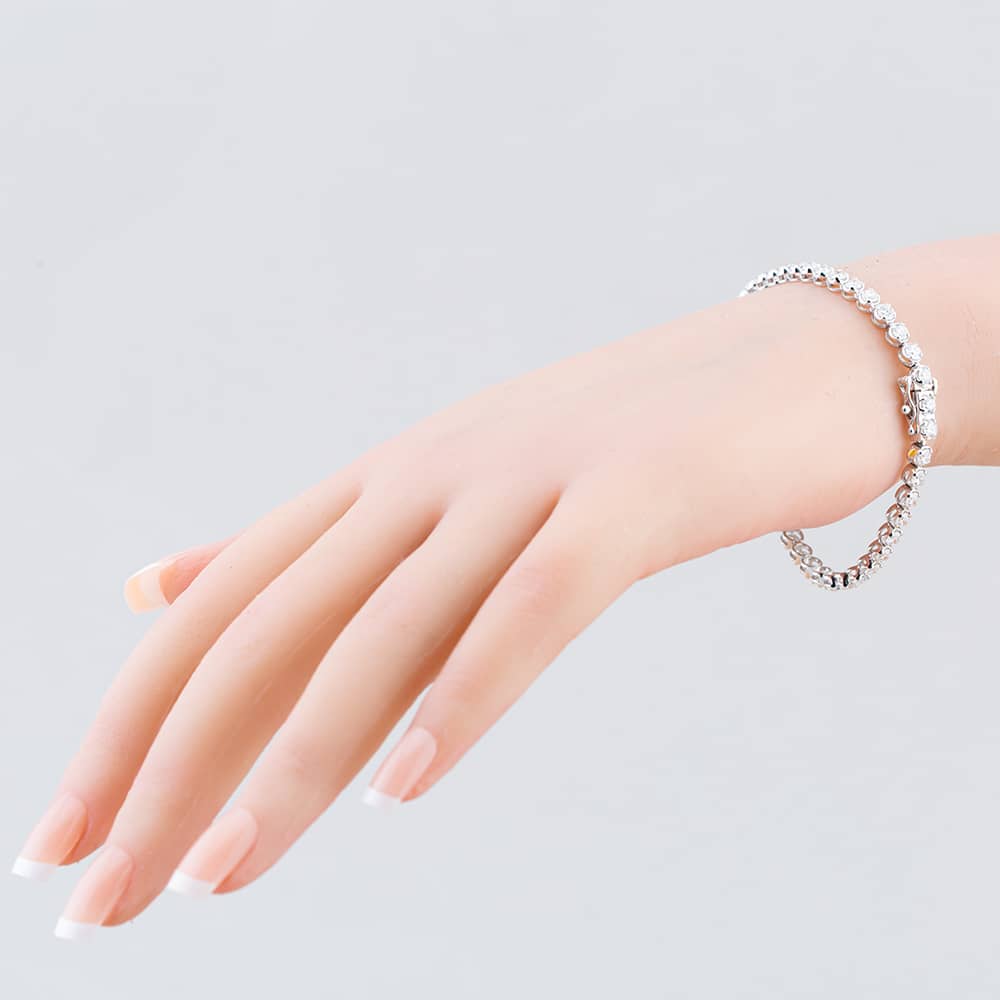 9ct White Gold 5.00ct Certificated Lab Grown Diamond Tennis Bracelet LGB15917-500 (WG)