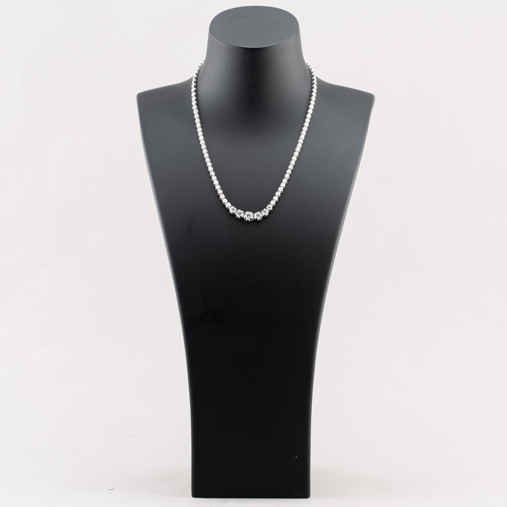 9ct White Gold 10.00ct Certificated Brilliant Cut Lab Grown Diamond Graduated Tennis Necklace LGN23469-1000SF