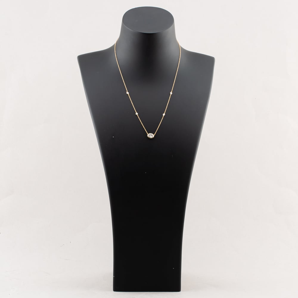 9c Yellow Gold 1.25ct Oval Cut Lab Grown Diamond Pendant Necklace LGN48592-125SF (YG)