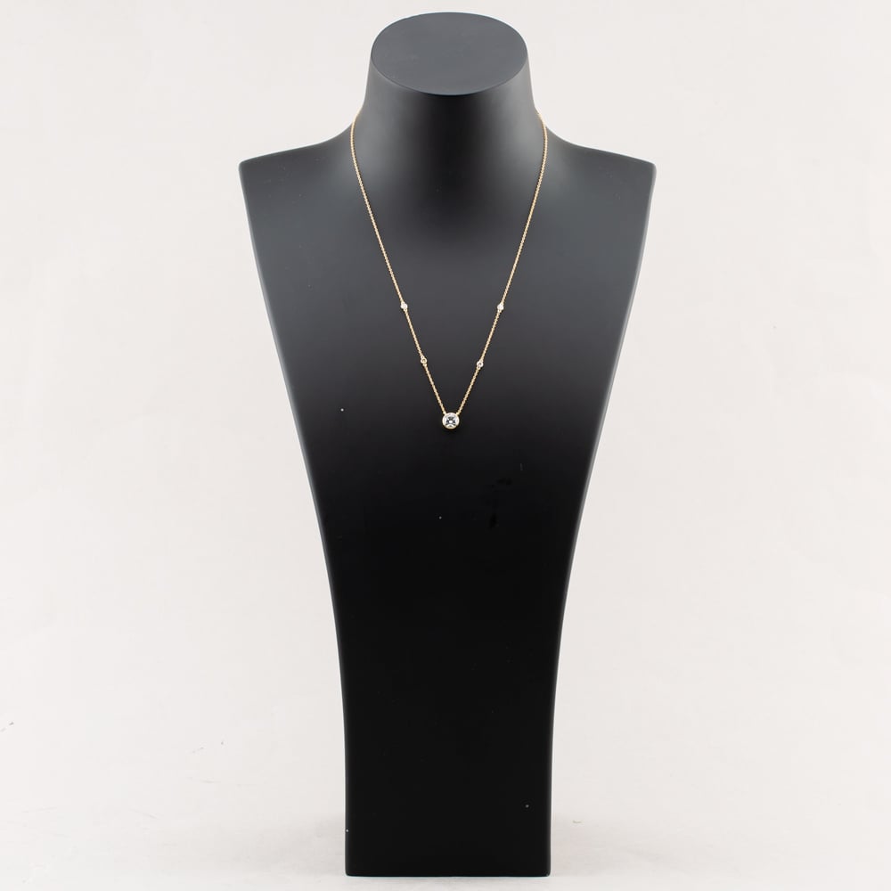 9ct White Gold 1.25ct Certificated Lab Grown Diamond Pendant LGN44388-125SF (YG)(CERT)