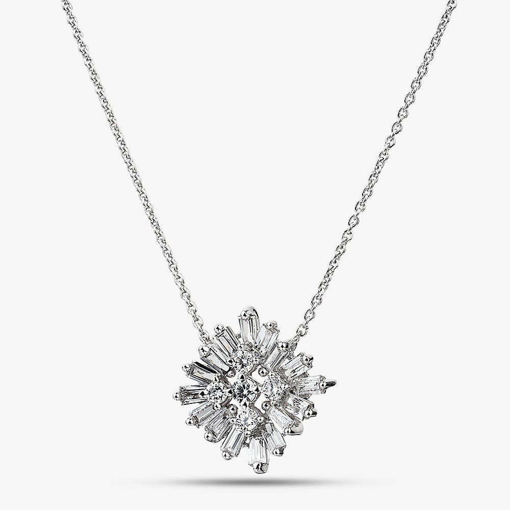 Pure Brilliance 9ct White Gold 0.65ct Lab Grown Diamond Cluster Pendant LGN45914-65SF