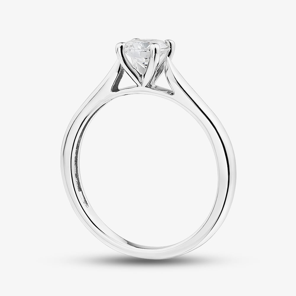 Silver 0.50ct Certificated Round Cut Lab Grown Diamond Solitaire Ring LGR44406-50SF (SIL)(CERT)