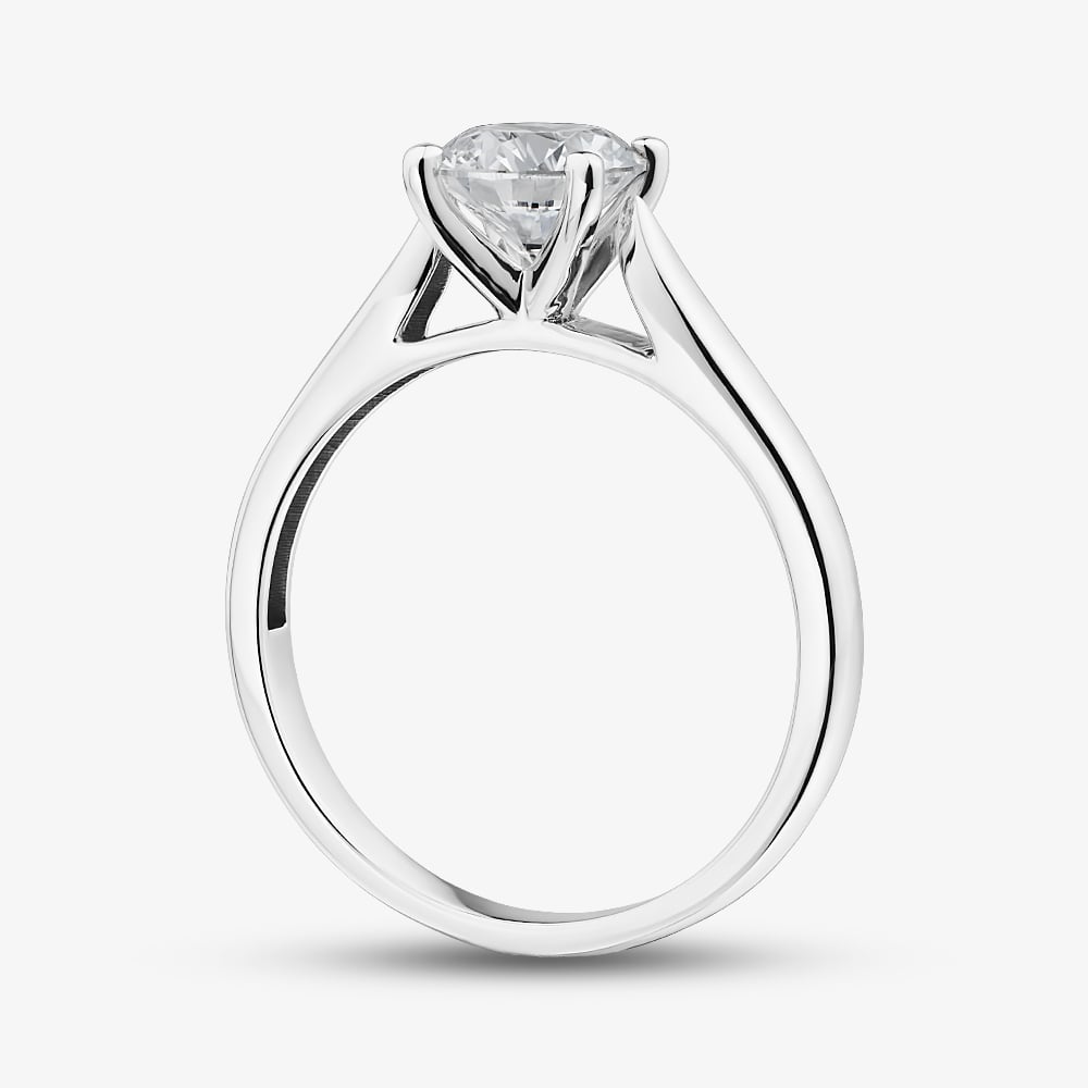 Silver 1.00ct Certificated Round Cut Lab Grown Diamond Solitaire Ring LGR44406-100SF (SIL)(CERT)