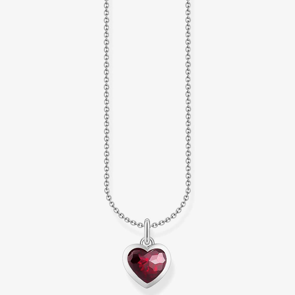 Product photograph of Thomas Sabo Silver Red Heart Necklace Ke2268-051-10-l45v from The Jewel Hut