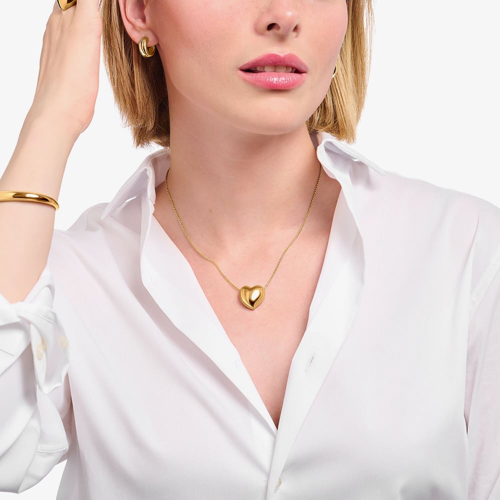 THOMAS SABO Gold Plated Heart Pendant Necklace KE2276-413-39-L45V