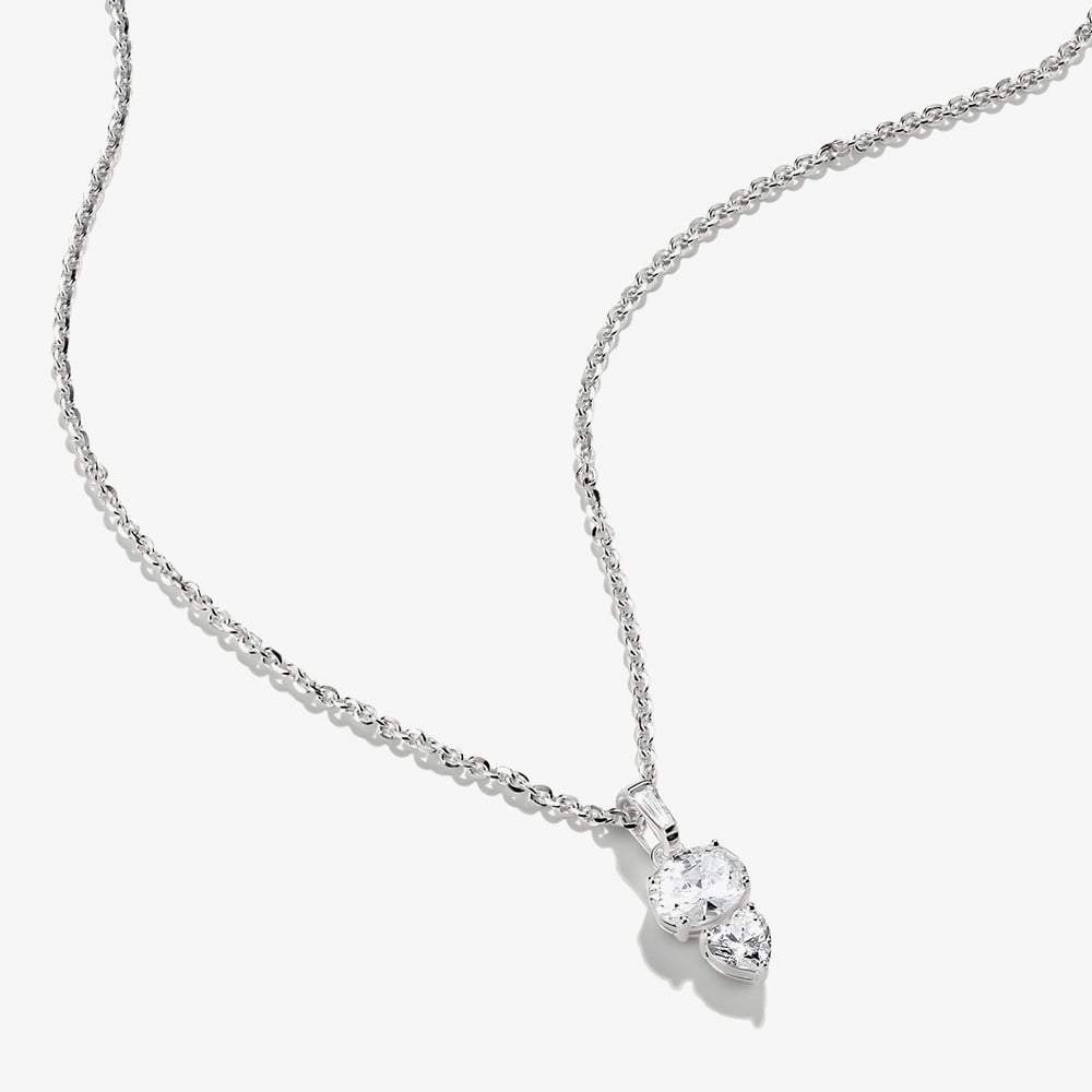 THOMAS SABO Bold Elegance Silver Cubic Zirconia Oval Heart Pendant Necklace KE2363-051-L45V
