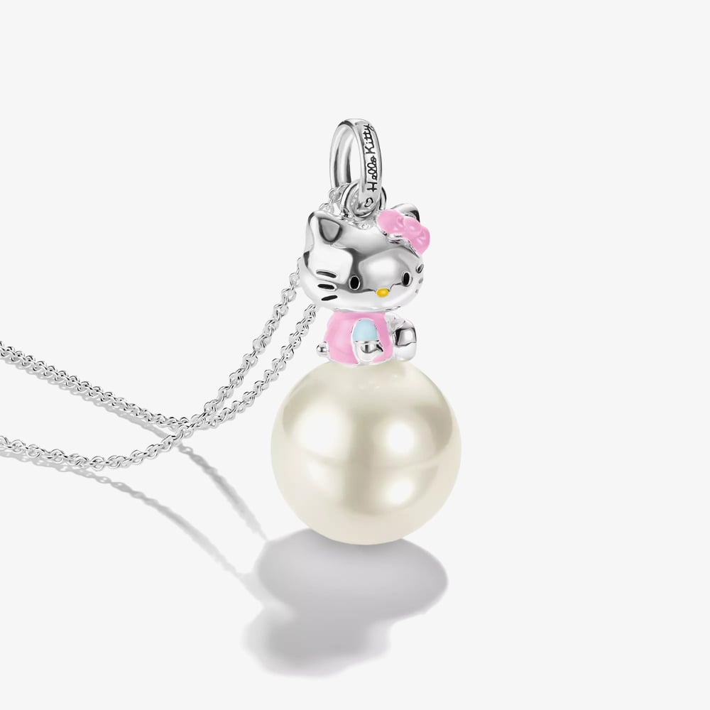 THOMAS SABO Hello Kitty Pink Pearl Charm Necklace KE2391-M06-7-L50V