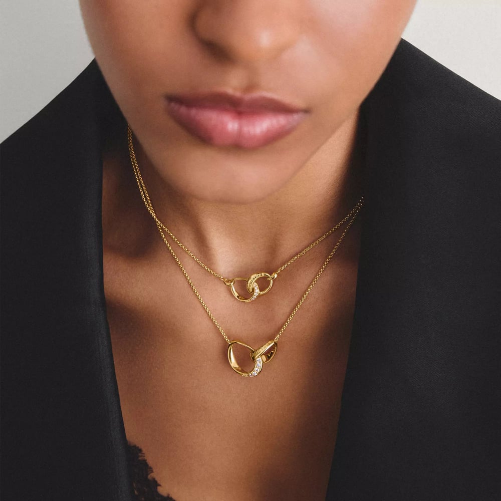 THOMAS SABO Together 18ct Yellow Gold Plated Cubic Zirconia Intertwined Pendant KE2380-M01-14-L45V
