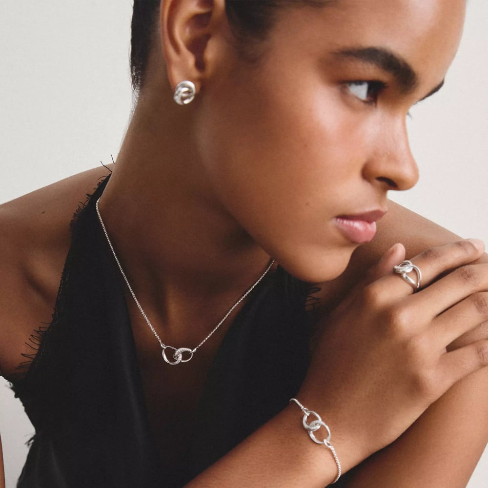 THOMAS SABO Together Sterling Silver Cubic Zirconia Intertwined Pendant KE2380-051-14-L45V