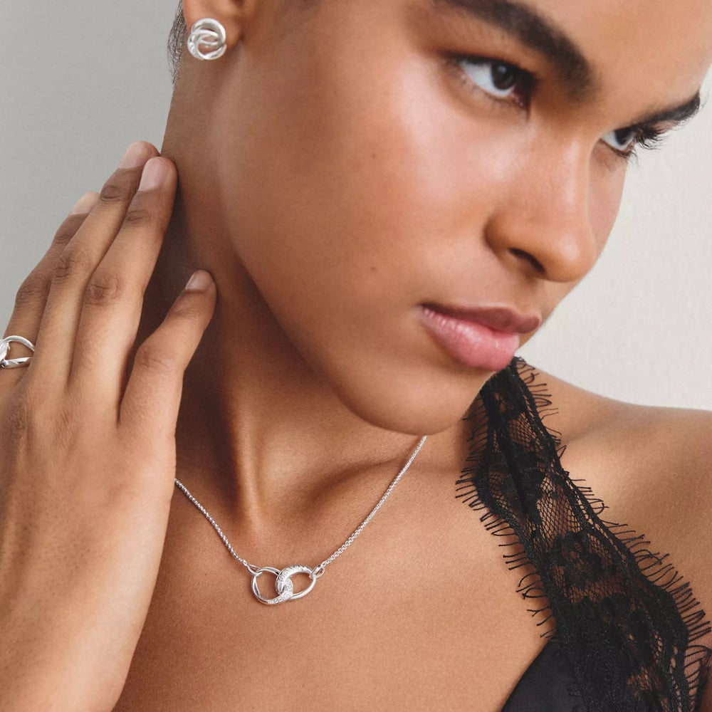 THOMAS SABO Together Sterling Silver Cubic Zirconia Intertwined Pendant KE2380-051-14-L45V
