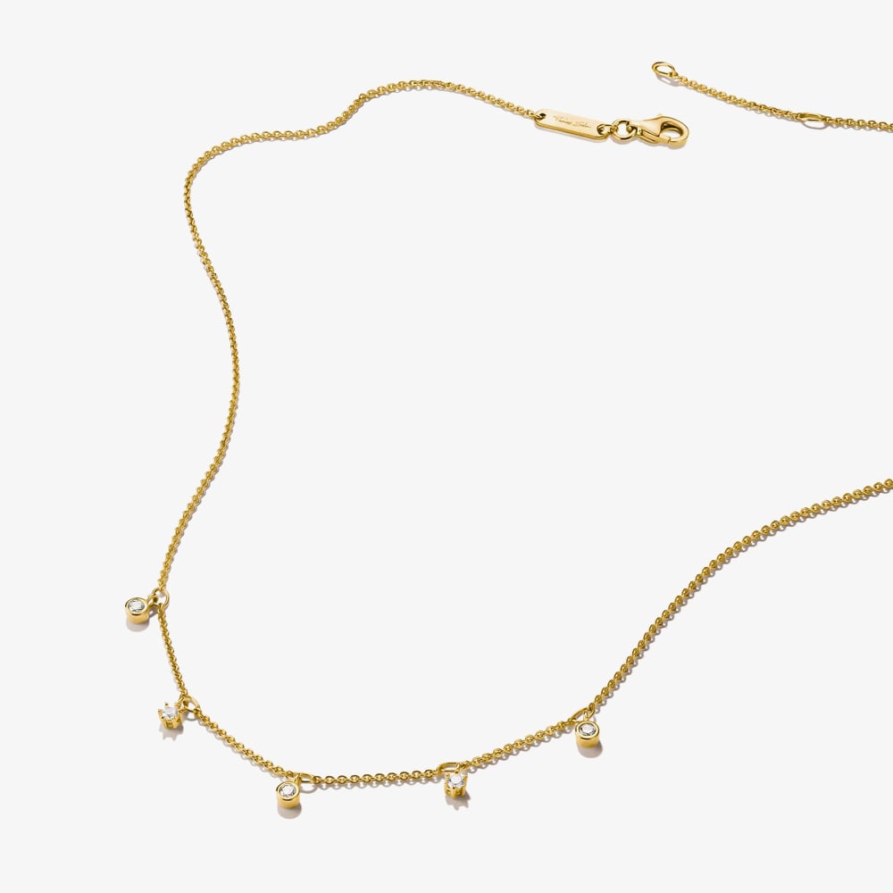 THOMAS SABO Classics 18ct Yellow Gold Plated Cubic Zirconia Necklace KE2071-M01-14-L45V