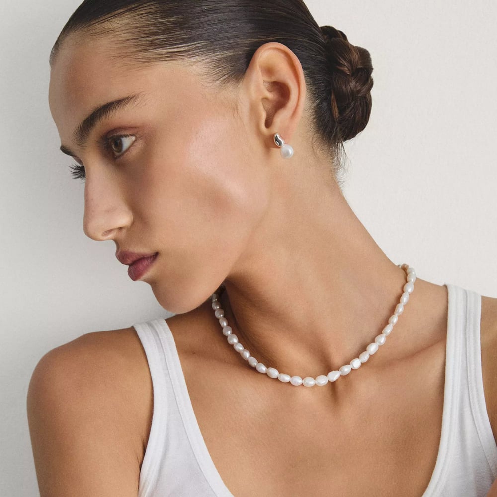 THOMAS SABO Bold Elegance Freshwater Pearl Necklace KE2383-082-14-L45V