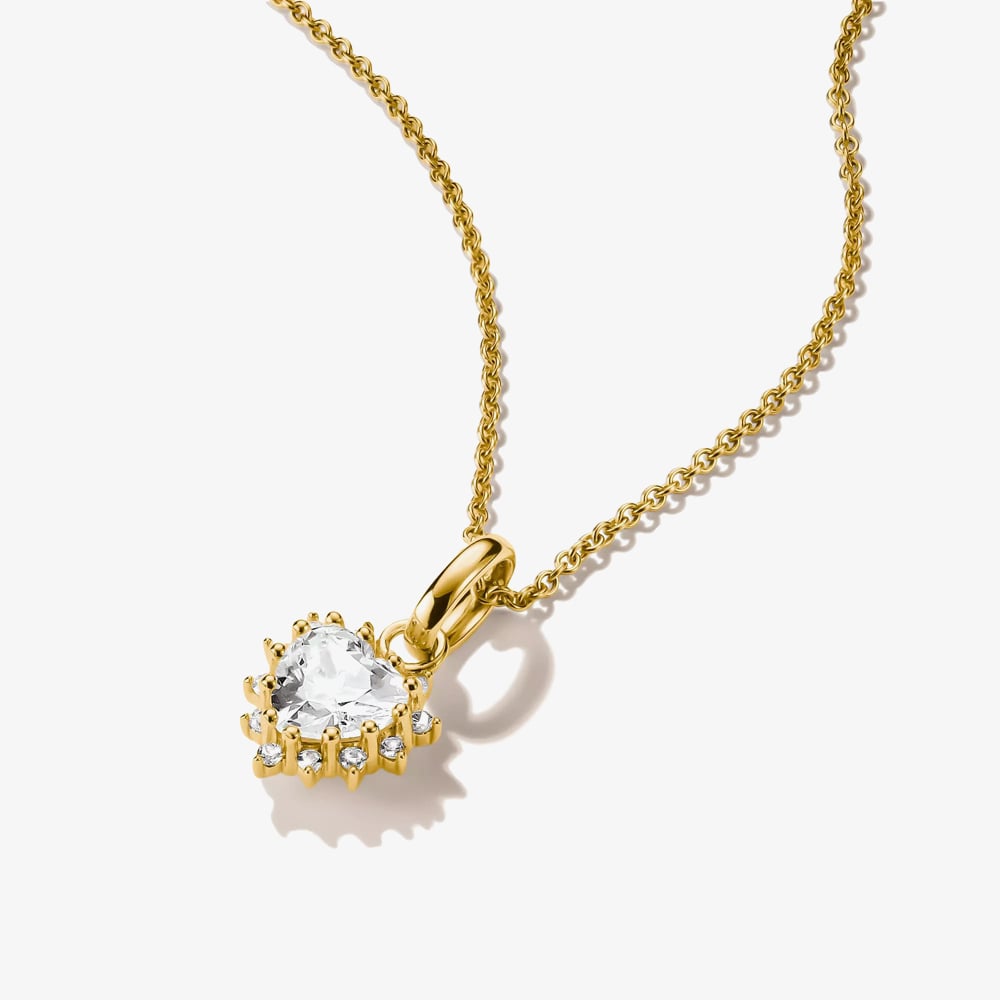 THOMAS SABO Classics 18ct Yellow Gold Cubic Zirconia Heart Pendant KE2386-M01-14-L45V