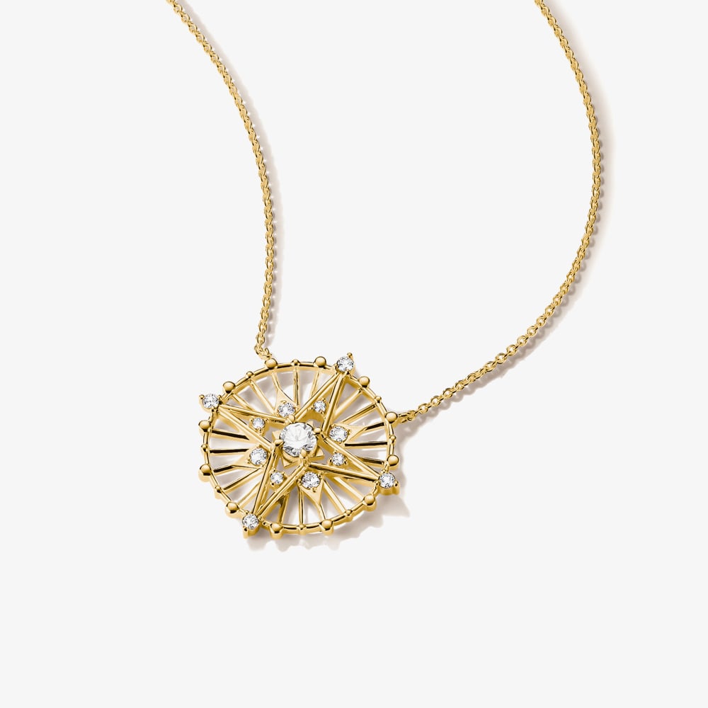 THOMAS SABO 18ct Yellow Gold Plated Cubic Zirconia Star Talisman Pendant KE2393-M01-14-L45V