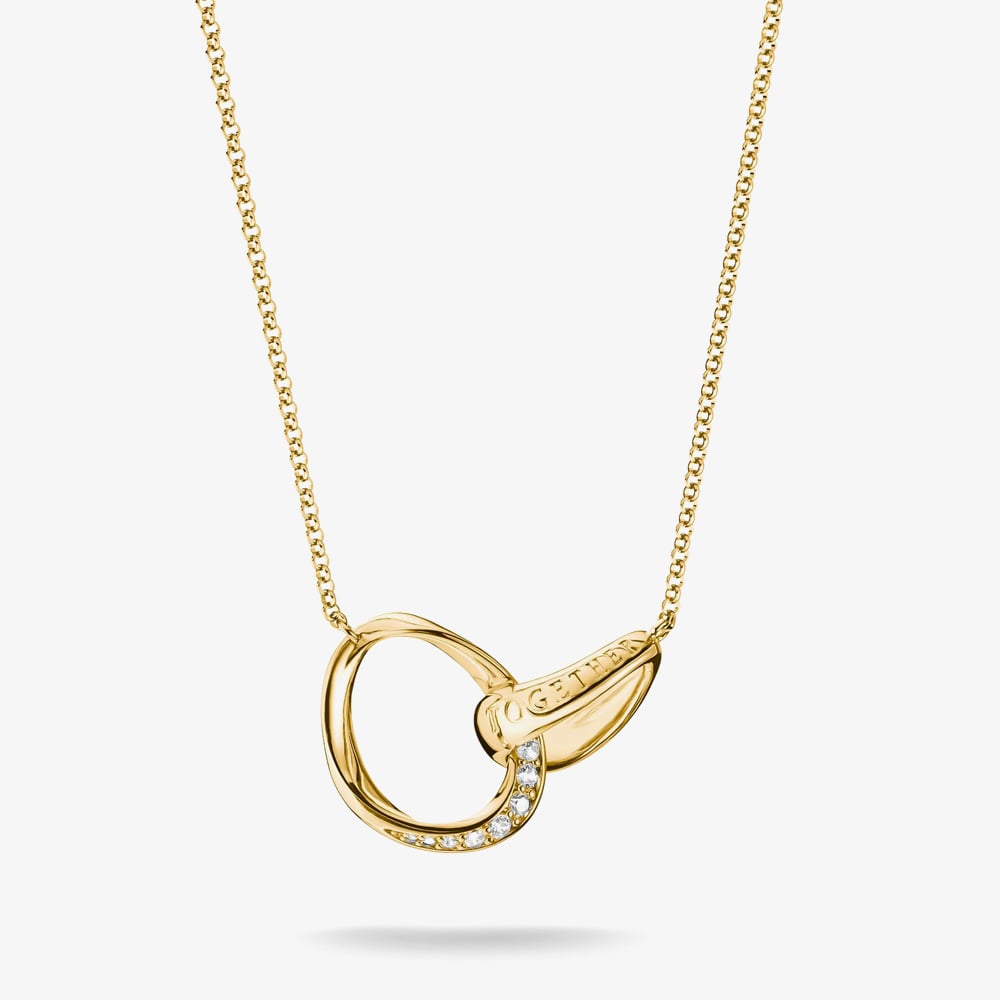 THOMAS SABO Together 18ct Yellow Gold Plated Cubic Zirconia Intertwined Pendant KE2378-M01-14-L45V