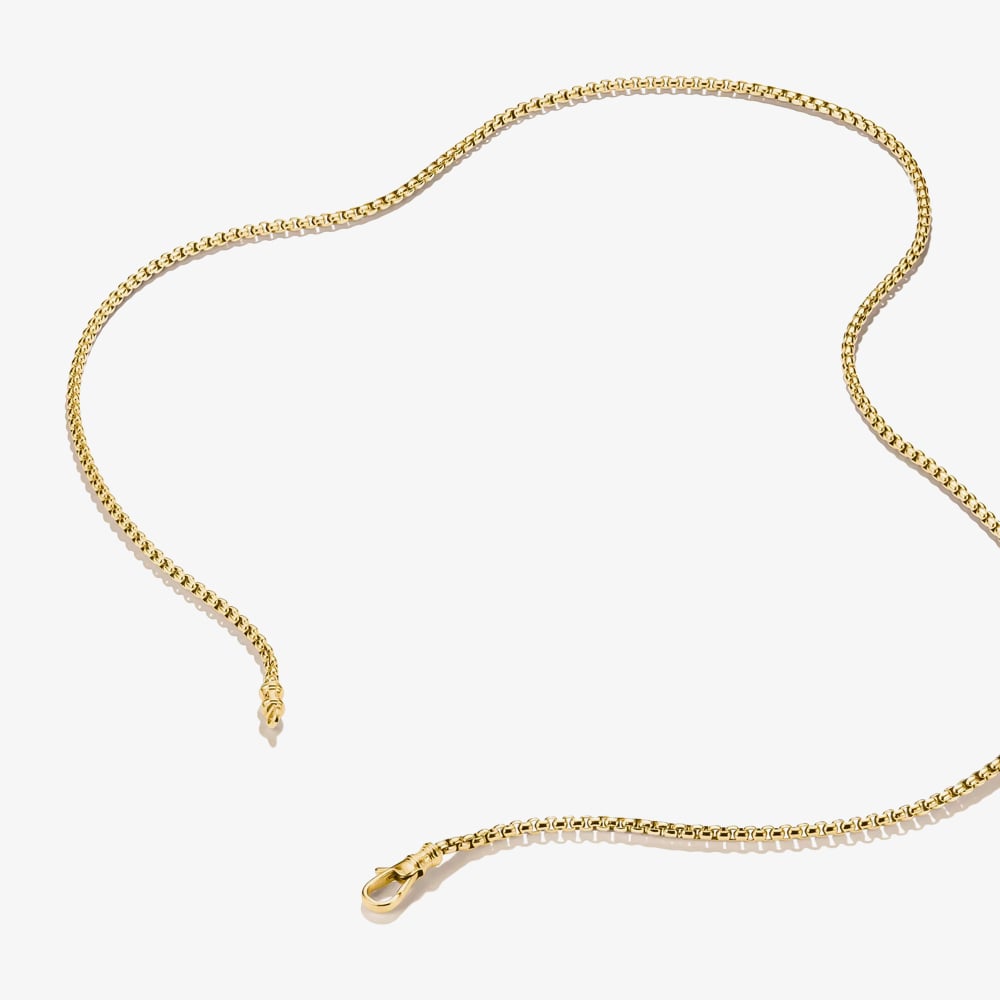 THOMAS SABO Rebel Steel Yellow Gold Tone 2.7mm Box Chain KE2400-S02-39-L55