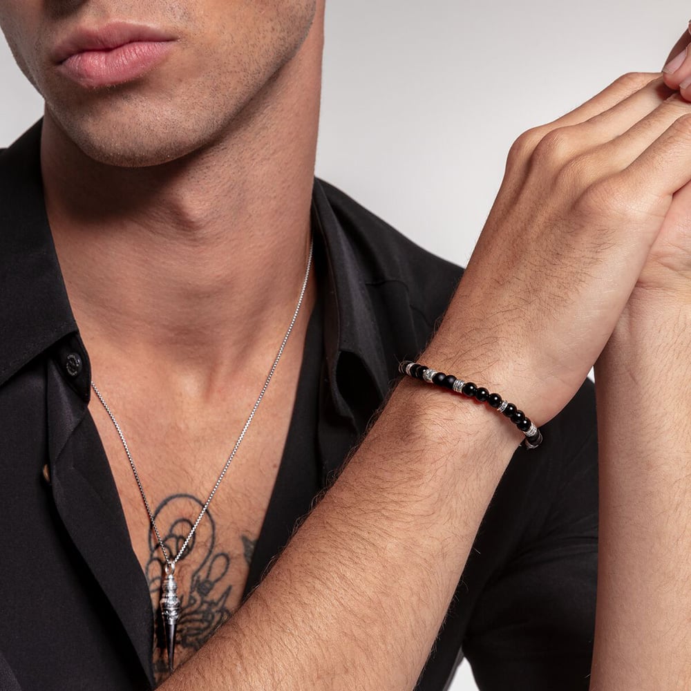 THOMAS SABO Lucky Charm Black Obsidian Bracelet A1924-704-11