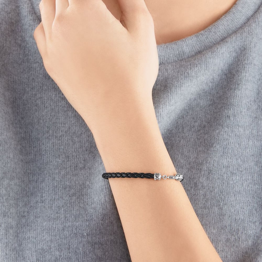 THOMAS SABO Black Leather Braided Bracelet A2011-682-11