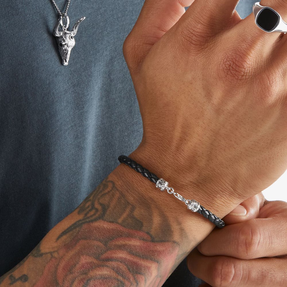 THOMAS SABO Black Leather Braided Bracelet A2011-682-11
