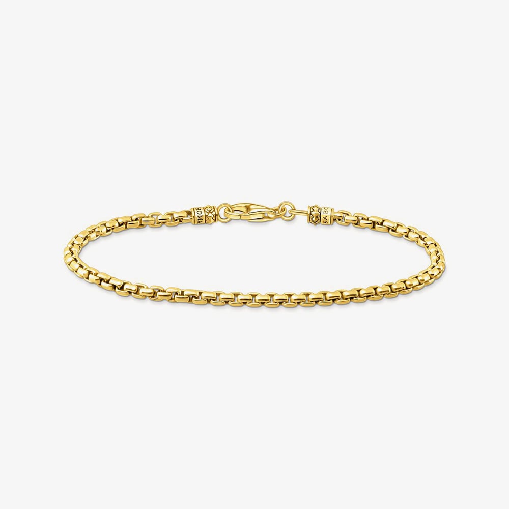 THOMAS SABO Venezia 3mm Gold Plated Chain Bracelet A2086-413-39-L19