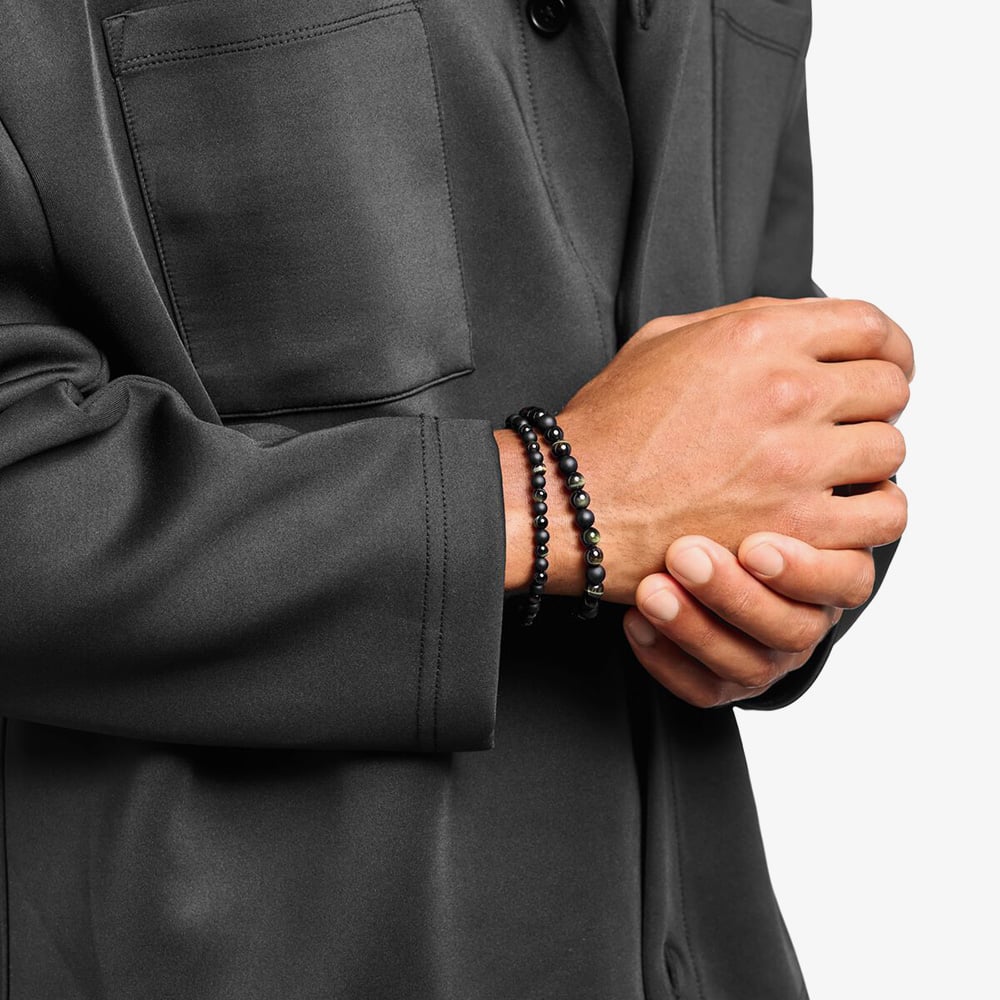 THOMAS SABO Talisman Tiger Eye & Obisidian Beaded Bracelet A2182-806-7