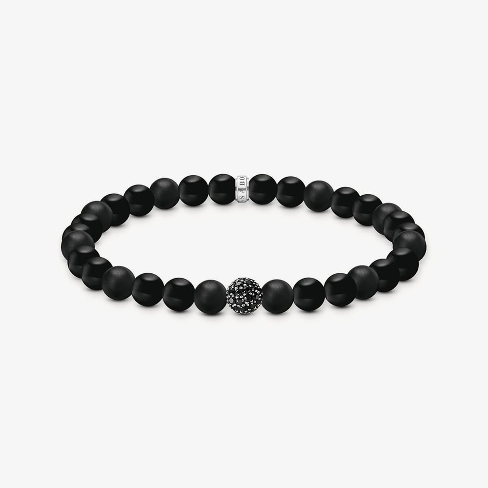 THOMAS SABO Black Obsidian Bead Bracelet A2194-705-11-L19
