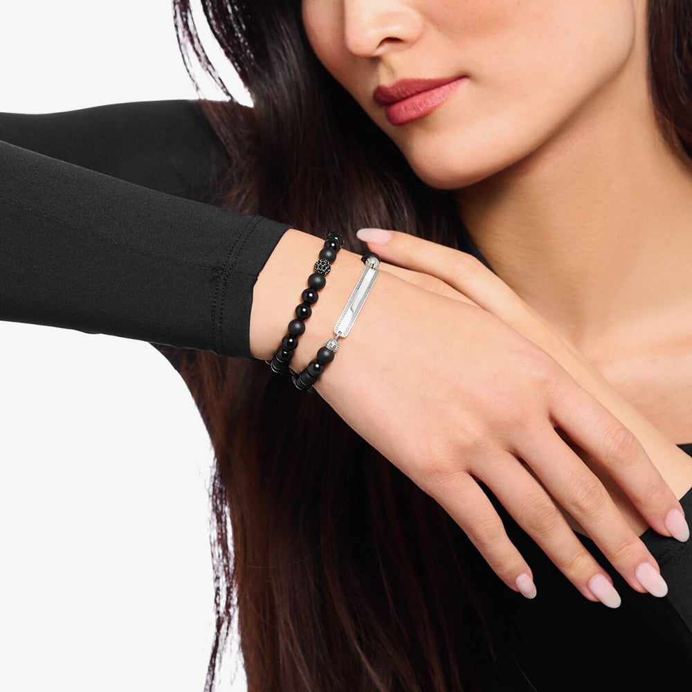 THOMAS SABO Black Obsidian Bead Bracelet A2194-705-11