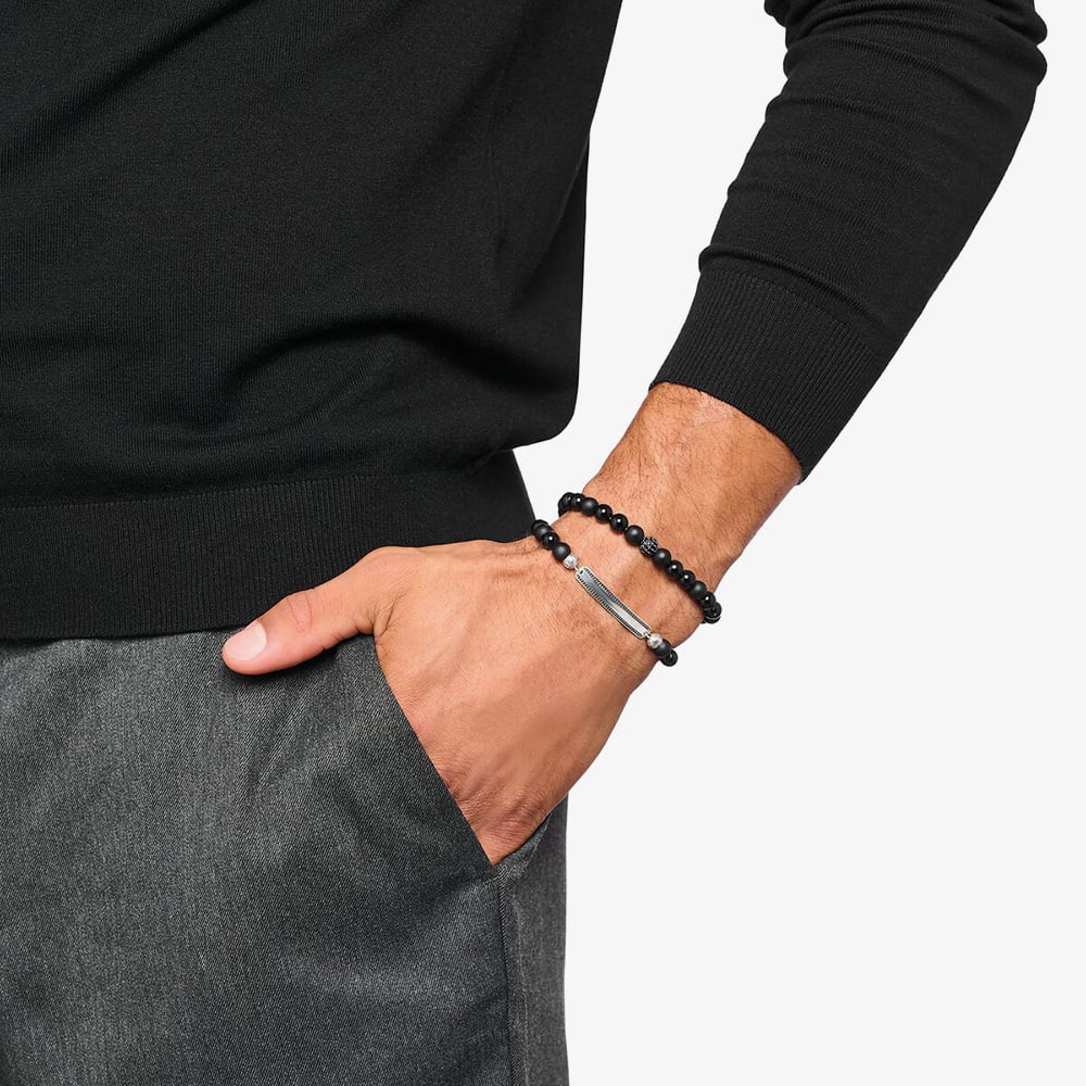 THOMAS SABO Black Obsidian Bead Bracelet A2194-705-11