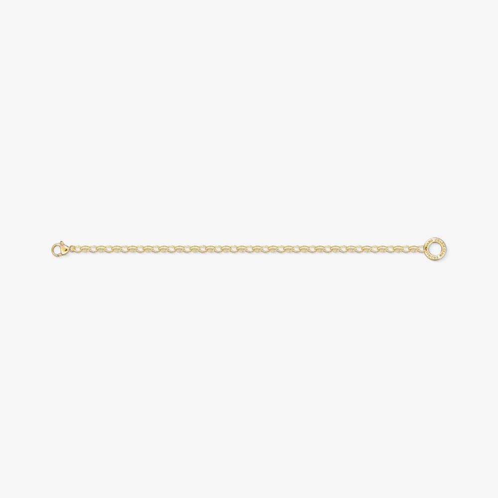 THOMAS SABO Charm Club 18ct Gold Plated Oval Link Belcher Bracelet X0163-413-39