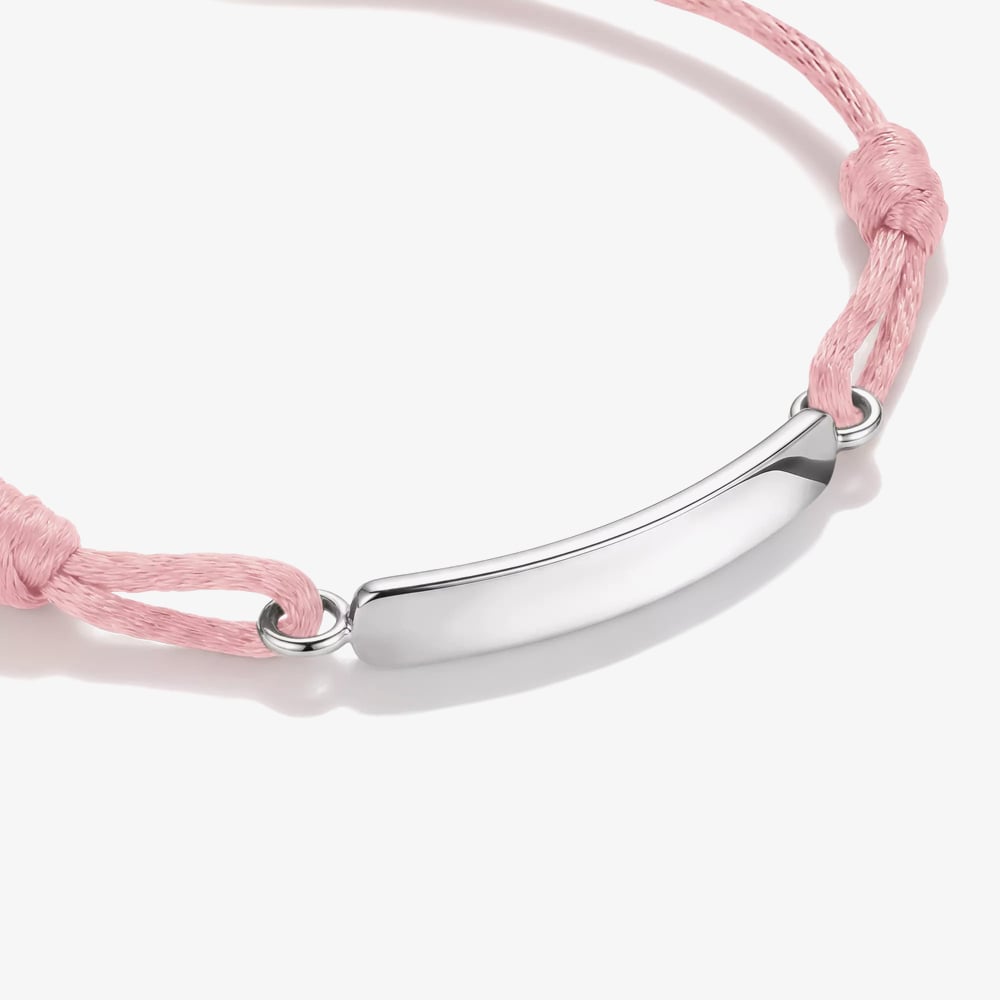 THOMAS SABO Together Pink Textile Engravable ID Bracelet A2238-001-9