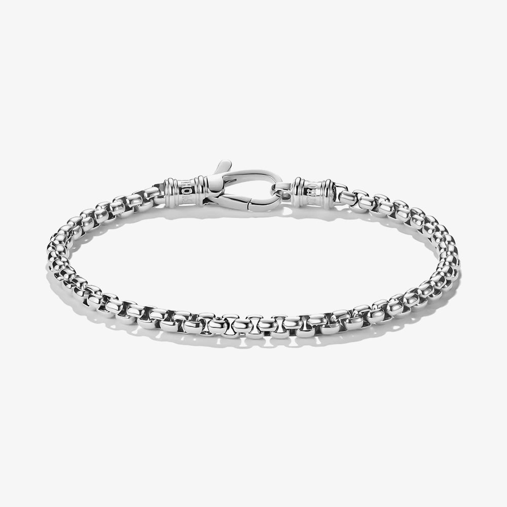 THOMAS SABO Rebel Steel 4.0mm Box Chain Bracelet A2250-S01-53-L18