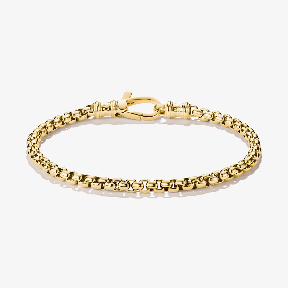THOMAS SABO Rebel Steel Yellow Gold Tone Plated 4.0mm Box Chain Bracelet A2250-S02-39-L18