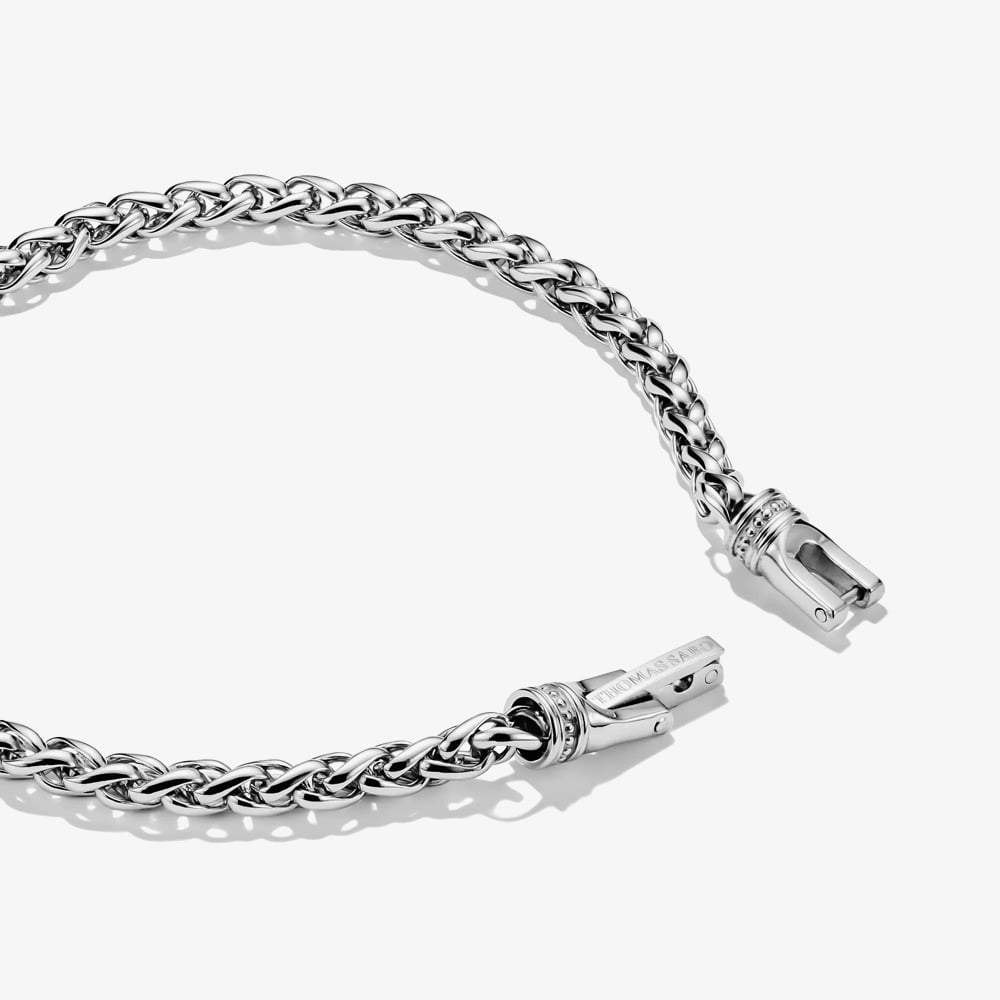 THOMAS SABO Rebel Steel 4.0mm Plaited Rope Chain Bracelet A2258-S01-53