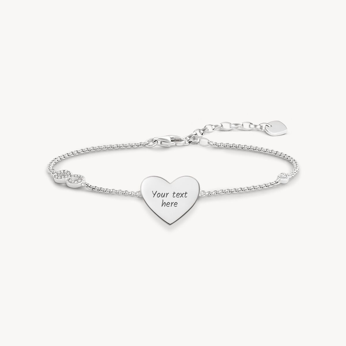 THOMAS SABO Silver Tone Heart with Infinity Bracelet A1486-051-14