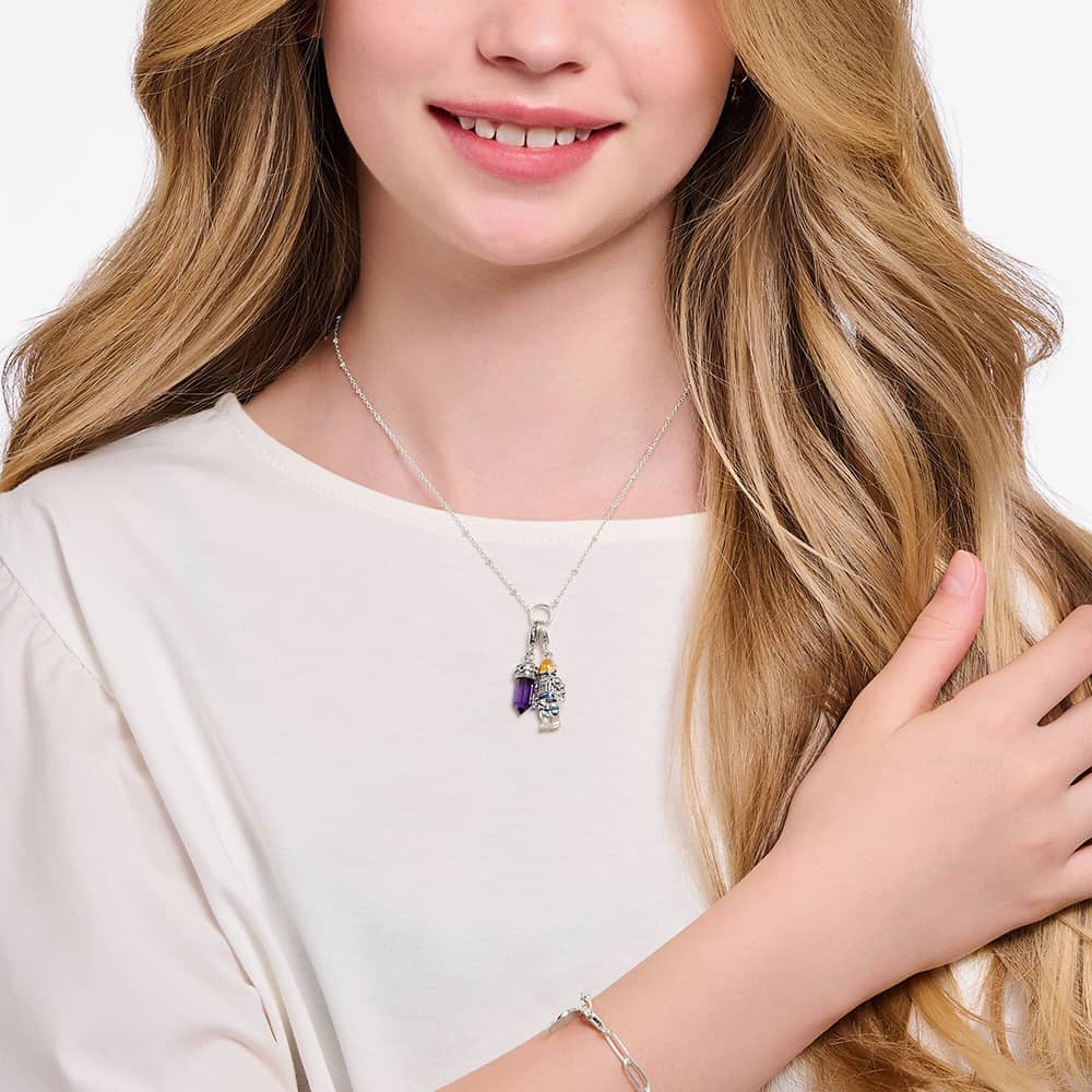 THOMAS SABO Silver Purple Hexagon Amulet Charm 2047-348-13