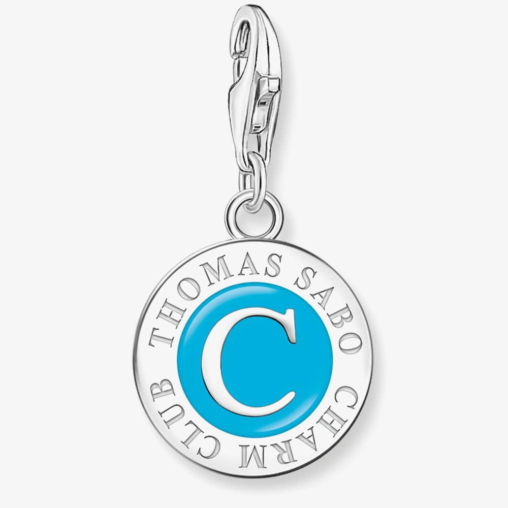 Product photograph of Thomas Sabo Silver Charmista Coin Blue Member Charm 2098-007-17 from The Jewel Hut