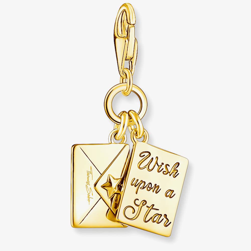 THOMAS SABO Gold Plated Multi Enamel Christmas Postcard Letter Charm 2065-414-7