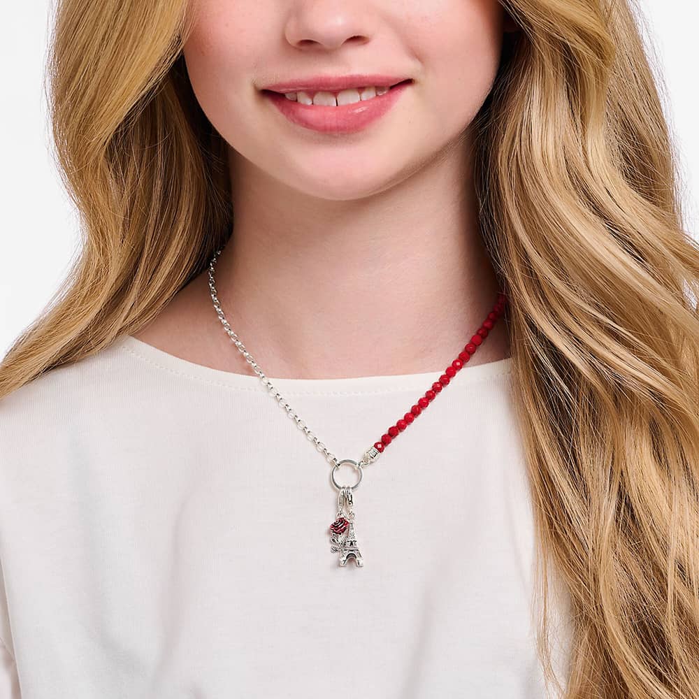 THOMAS SABO Silver Blackened Red Rose Charm 2076-664-10