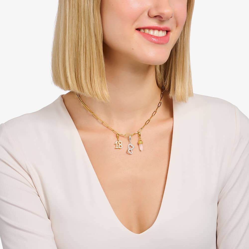 THOMAS SABO Gold Plated 18 Cubic Zirconia Charm 2139-414-39
