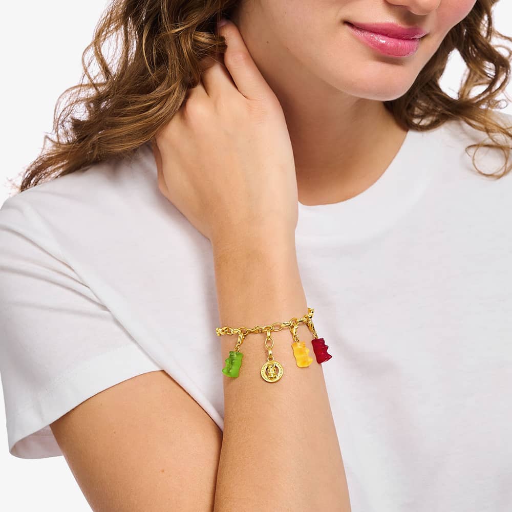 THOMAS SABO Gold Plated Haribo Red Gummy Bear Charm 2190-413-10