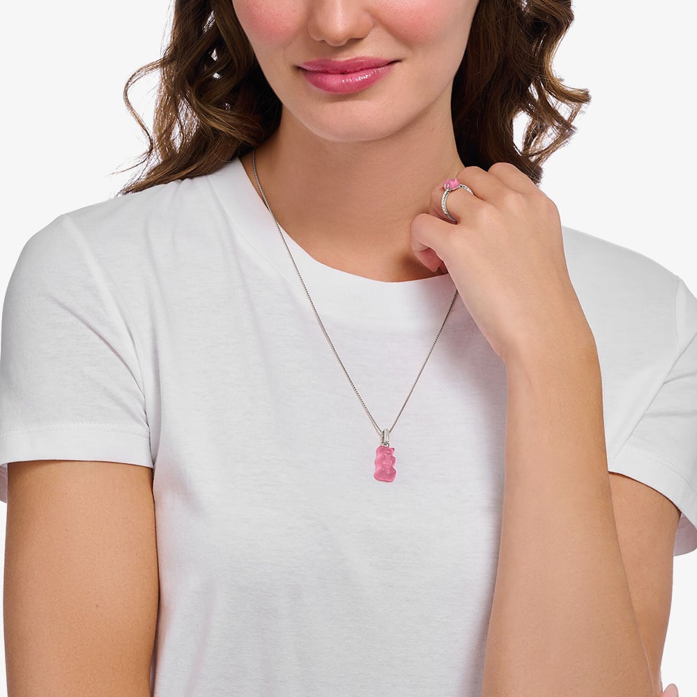 THOMAS SABO Haribo Sterling Silver Pink Gummy Bear Pendant PE967-052-9