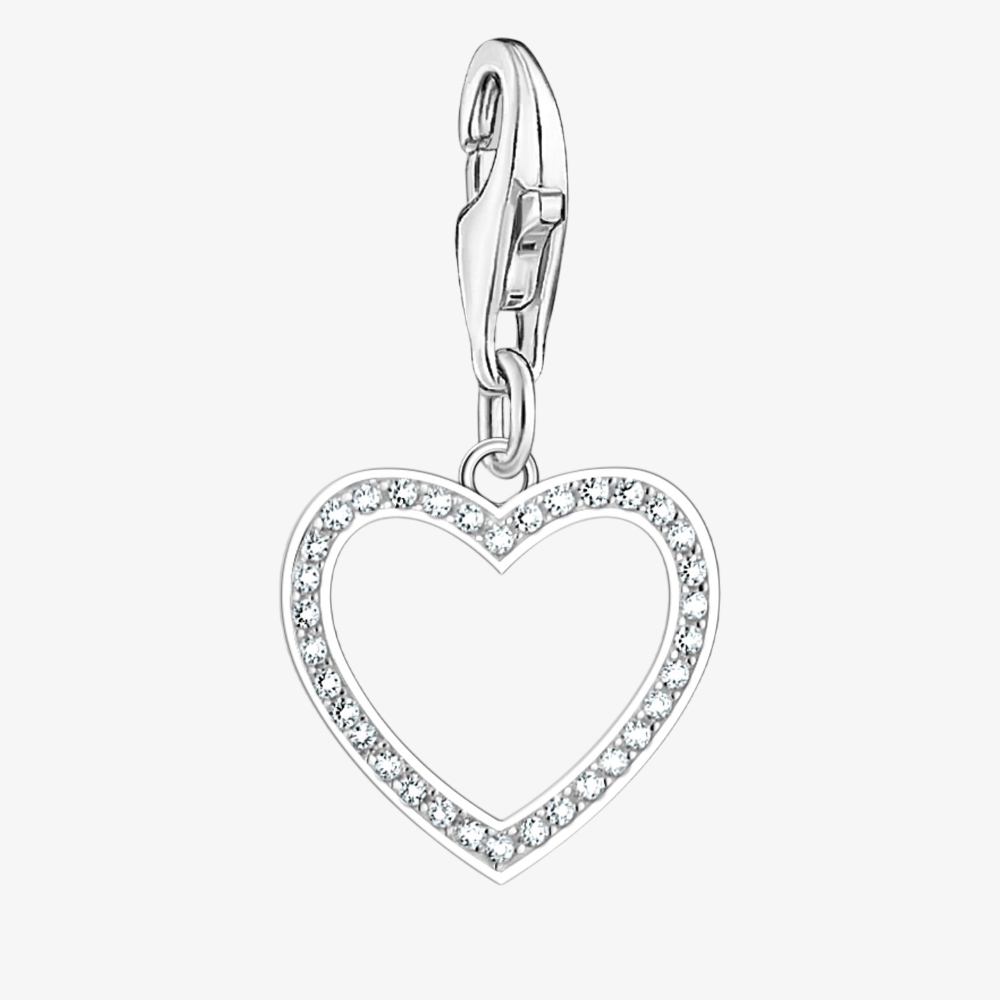 Product photograph of Thomas Sabo As We Love Silver Cubic Zirconia Open Heart Dropper Charm 2203-051-14 from The Jewel Hut