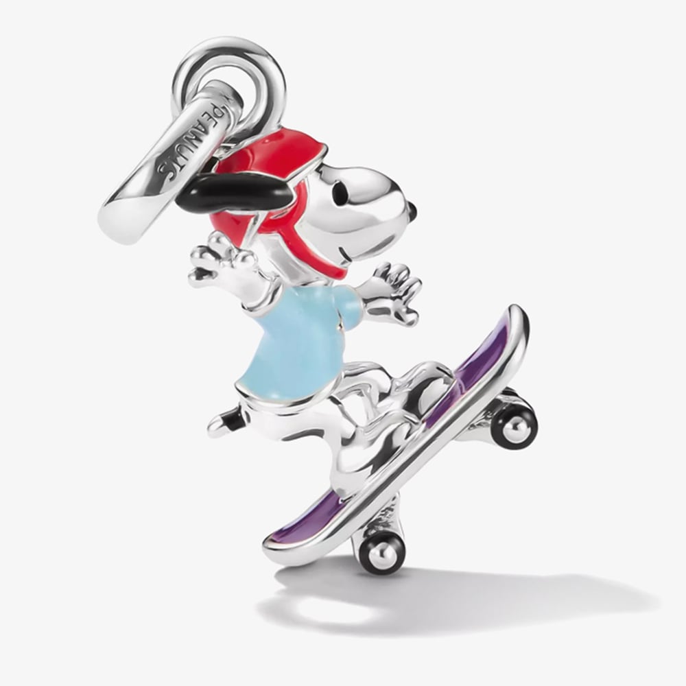 THOMAS SABO Charm Club Connect Silver Peanuts Snoopy on Skateboard Charm CC1346-664-7