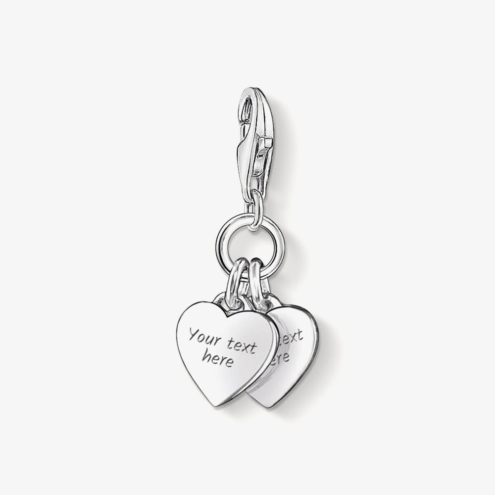 THOMAS SABO Silver 2x Plain Heart Charm 0836-001-12