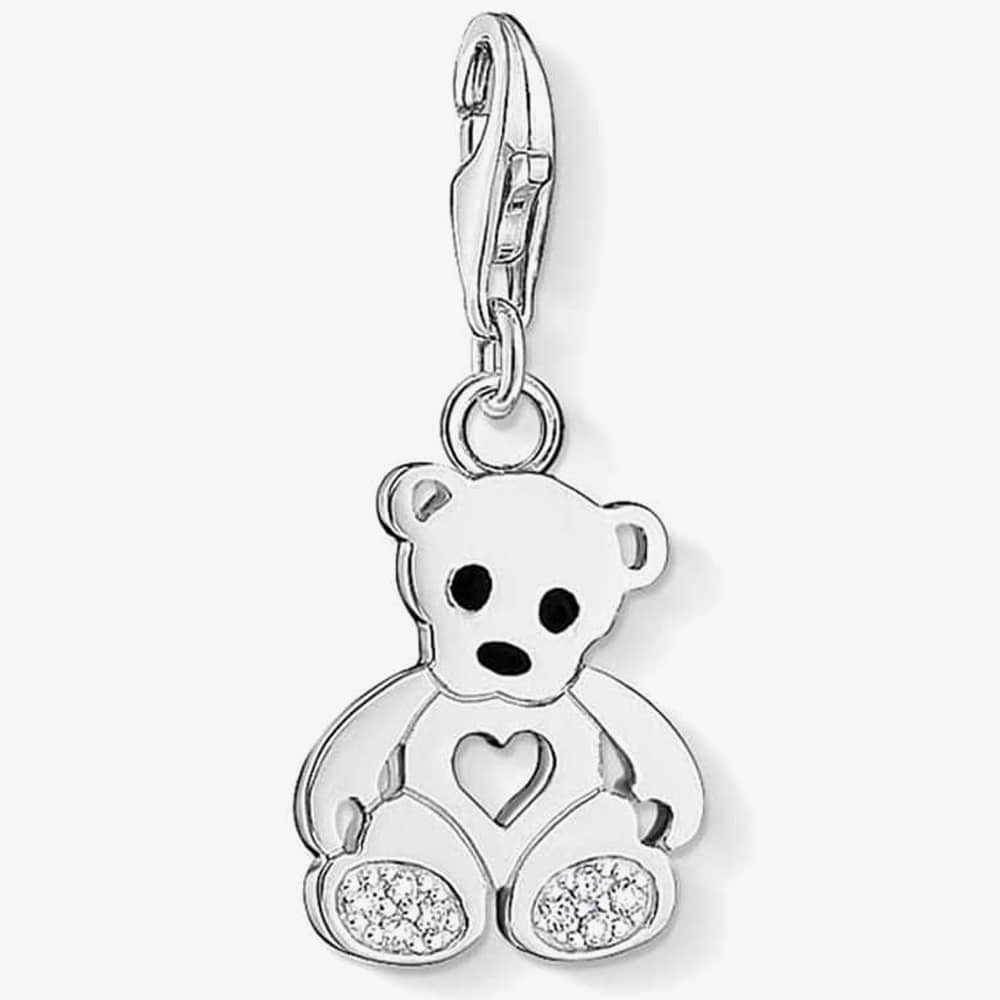 Product photograph of Thomas Sabo Silver Cubic Zirconia Teddy Bear Charm 1119-041-14 from The Jewel Hut