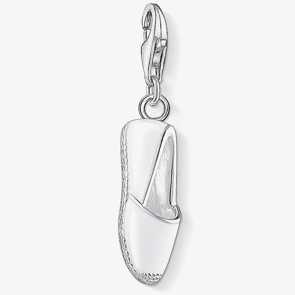 Product photograph of Thomas Sabo Silver White Enamel Espadrille Charm 1351-007-14 from The Jewel Hut